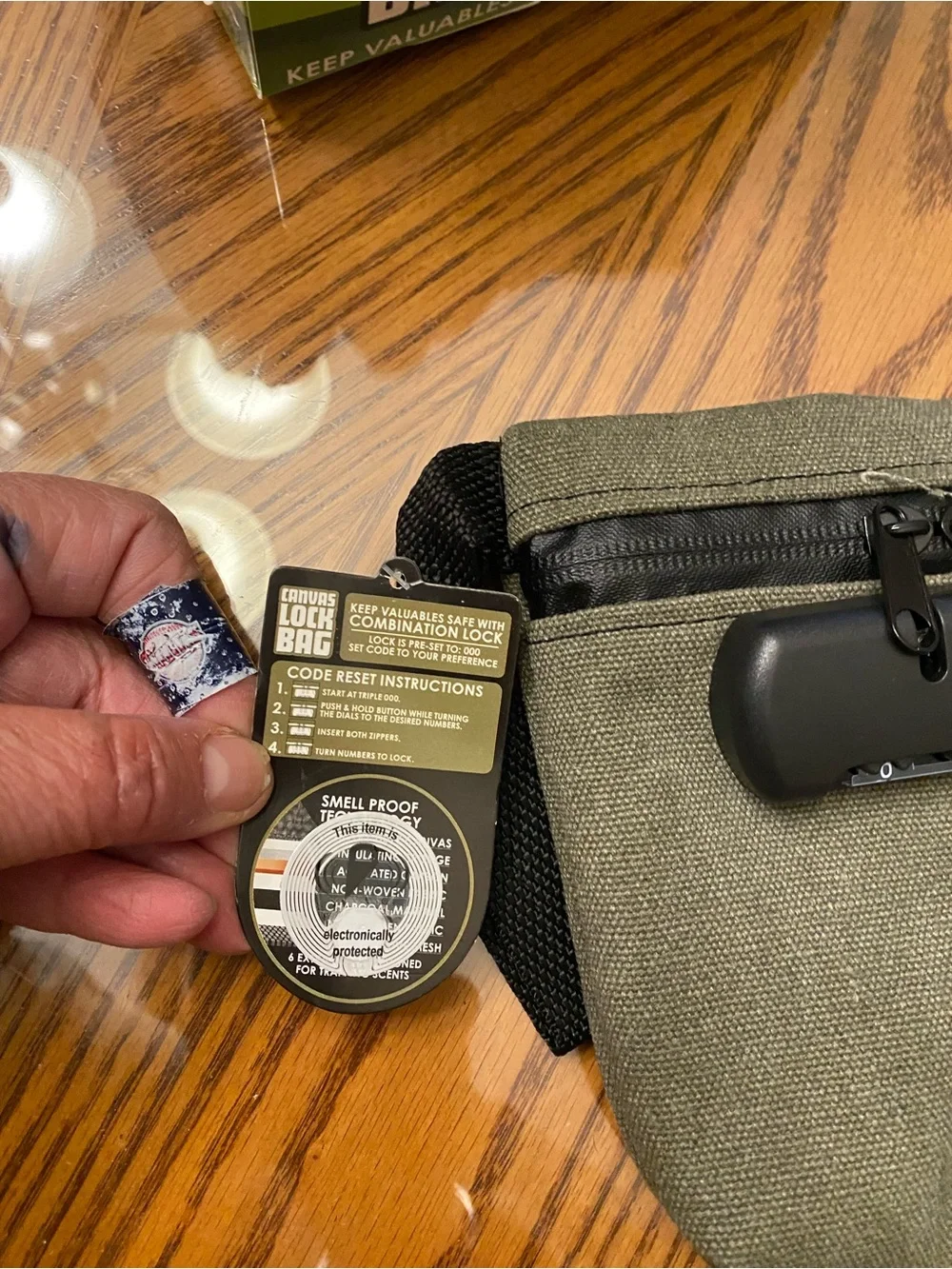 Canvas Lock Bag zipper electronics secure